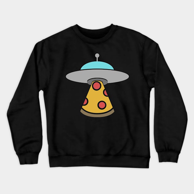 UFO Alien Abduction Pizza Party Crewneck Sweatshirt by MeatMan